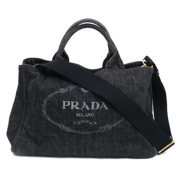 Prada Black Canapa Bag Shoulder - Picture 1 of 8
